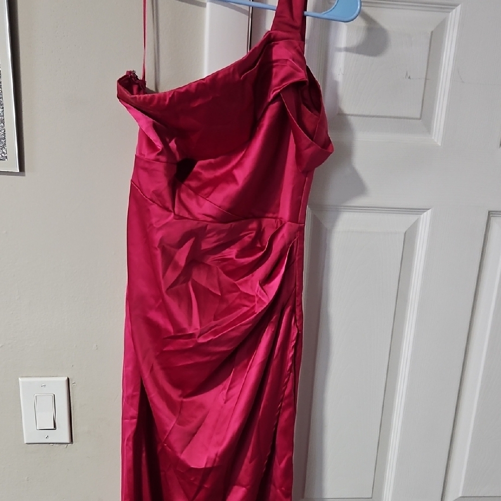 Elegant Red Satin Dress